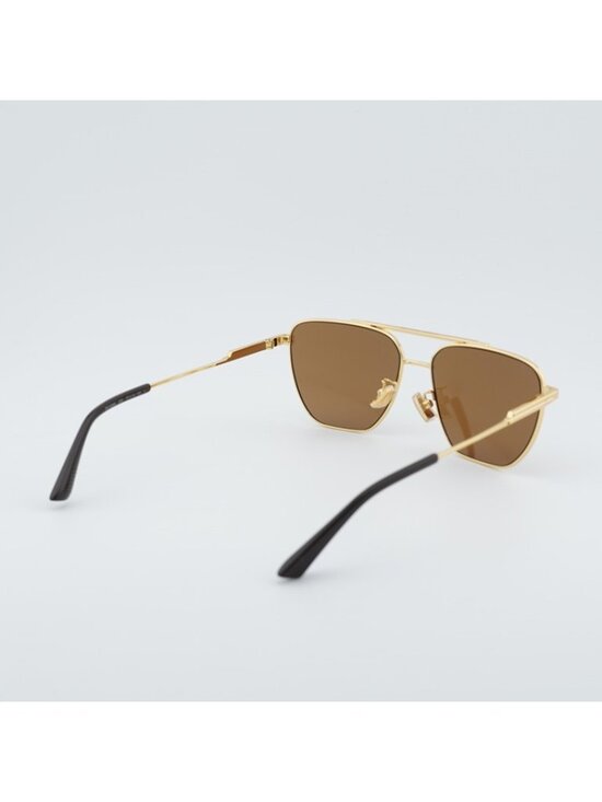 Bottega Veneta BV1236S 002 Sunglasses Gold Aviator Frame, Brown Lenses main image 7